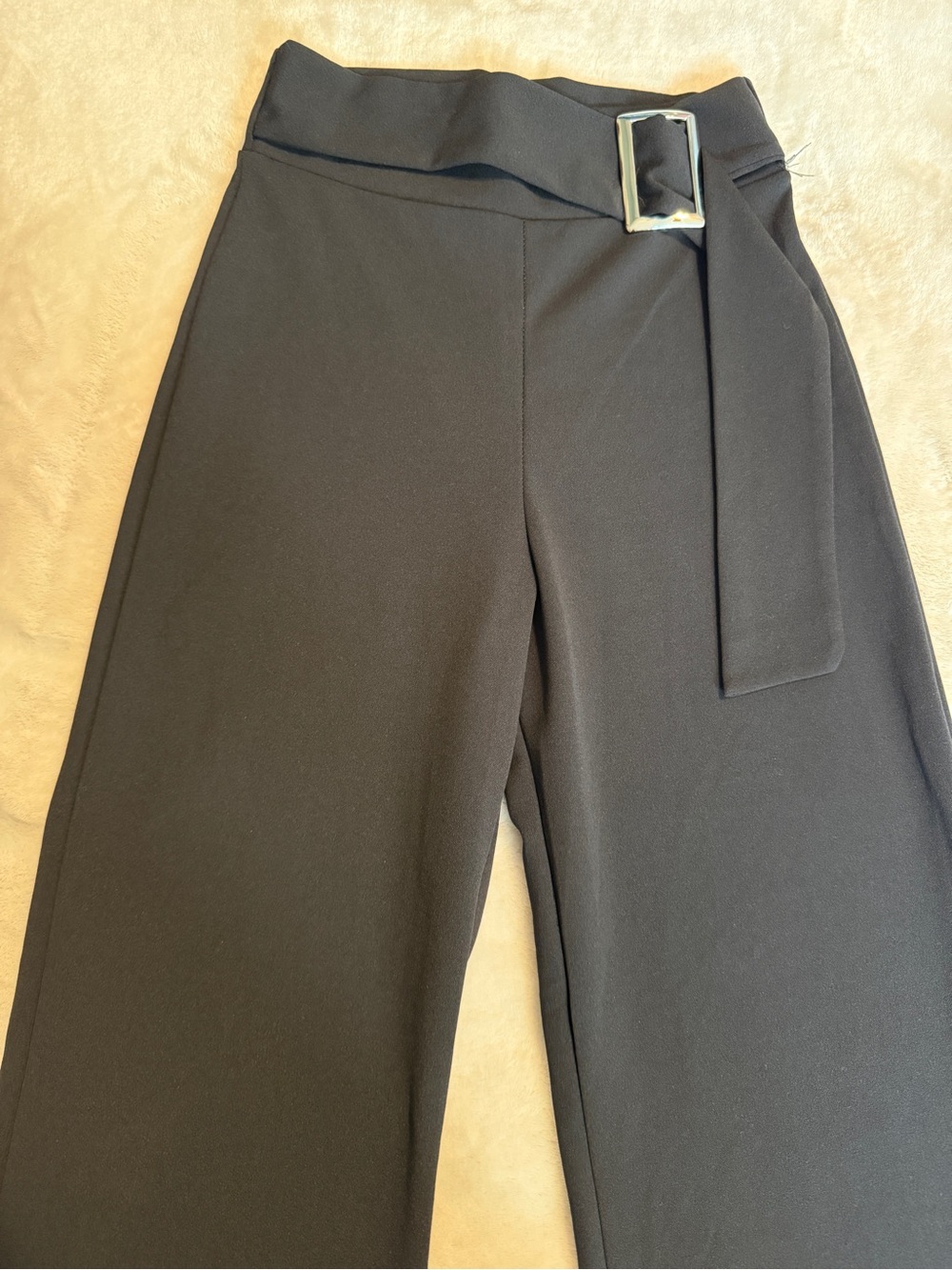 Windsor Black Straight-Leg Belted Trousers